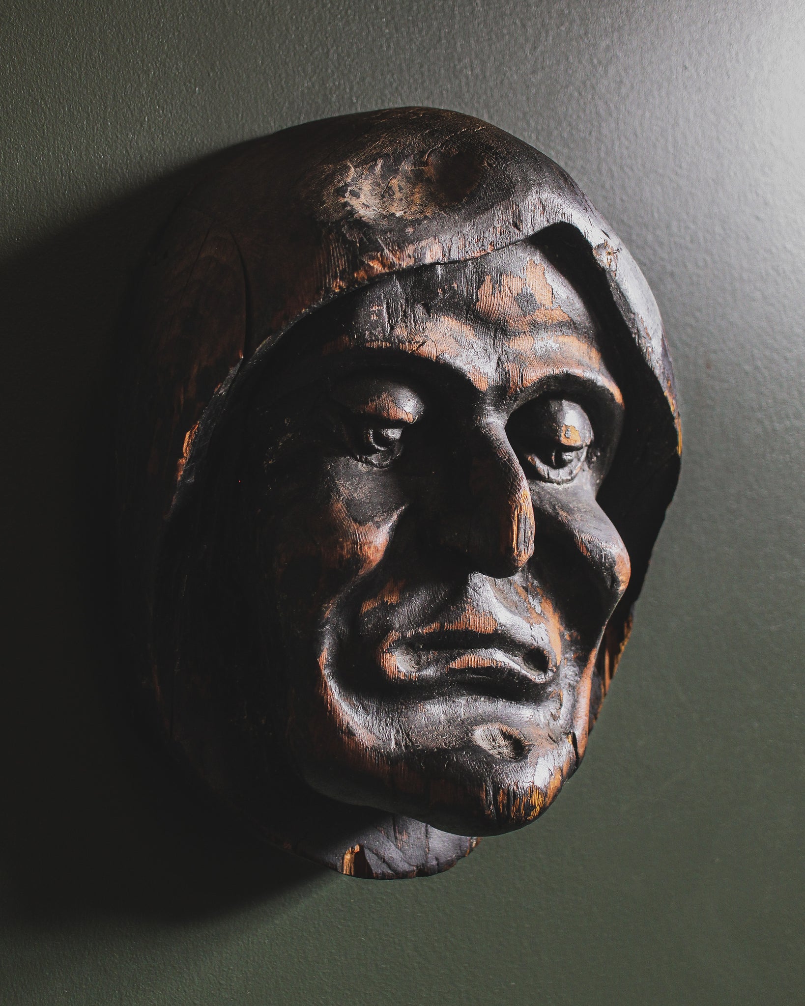 Large Grotesque Monk Hanging Carving