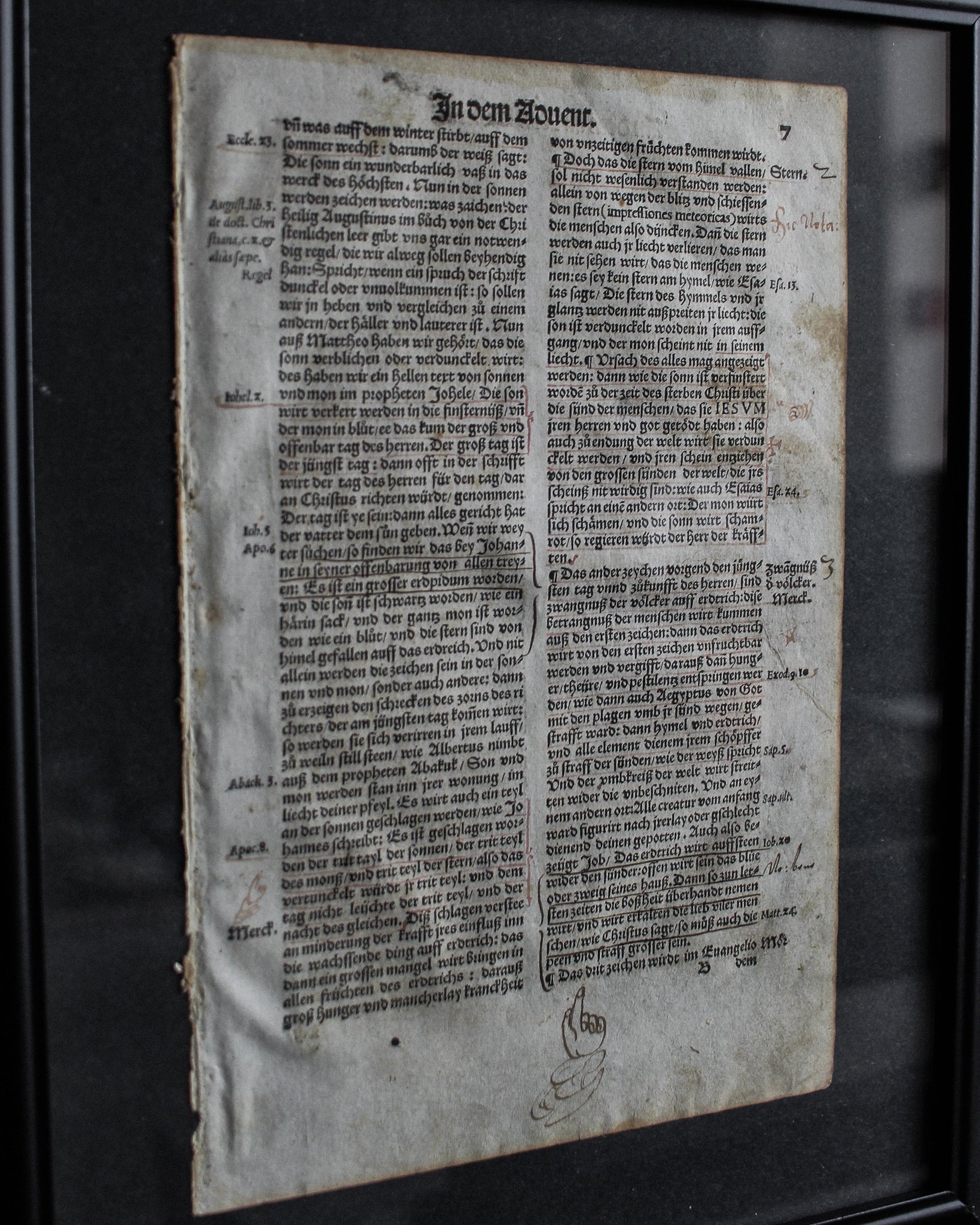 16th Century Bible Leaf with Graffito Annotations