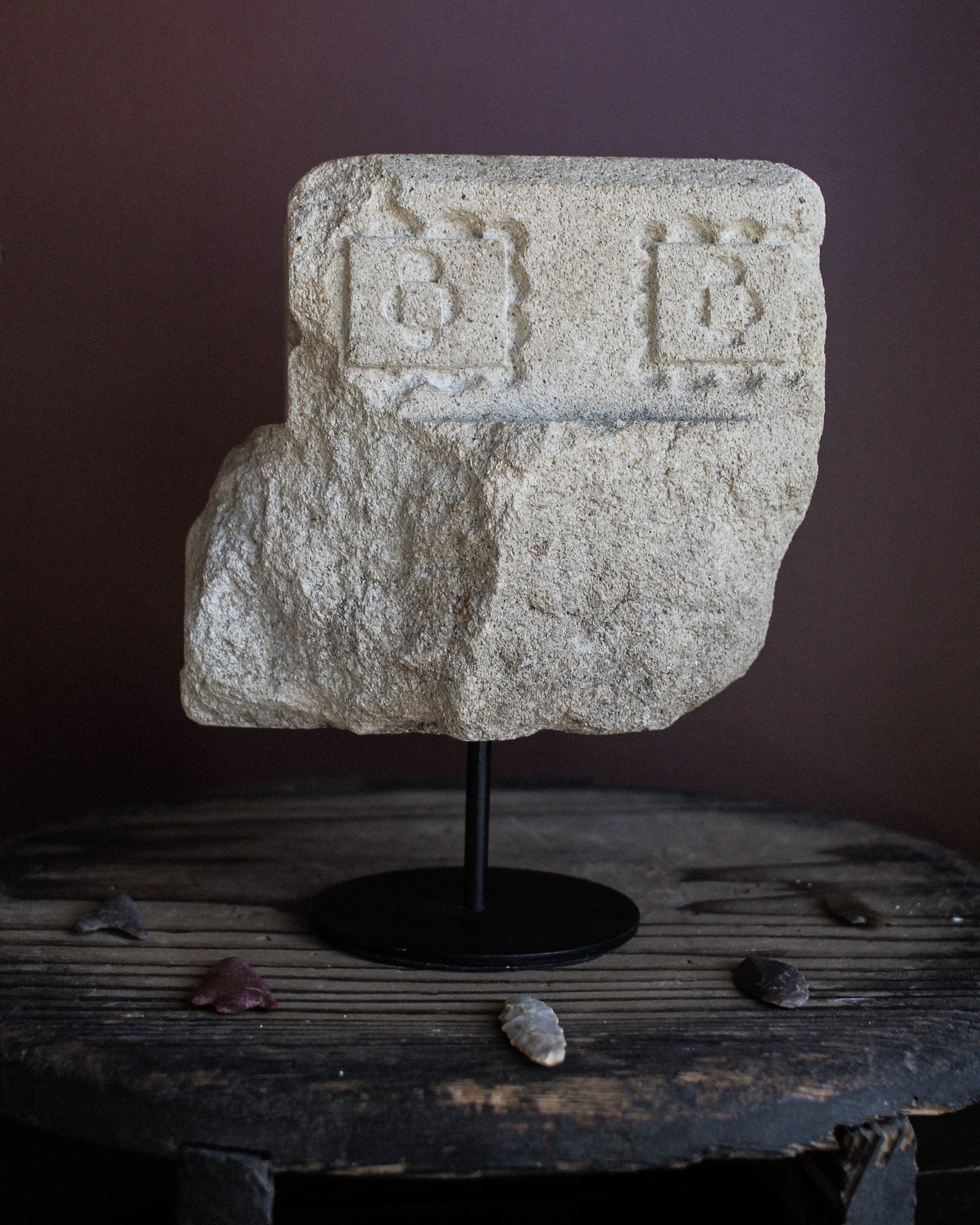 15th Century Yorkshire Limestone Capital on Stand