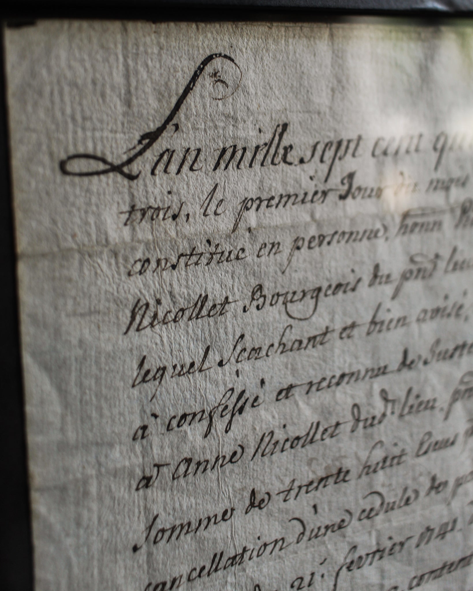 1743 Handwritten Bond to Anne Nicollet