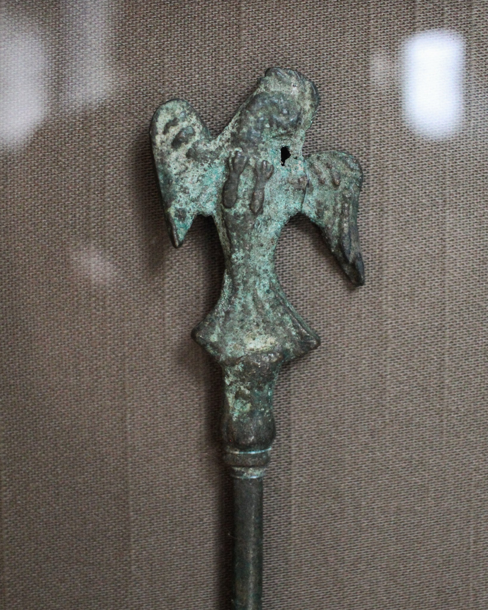 Roman Bronze Pin with Eagle Terminal