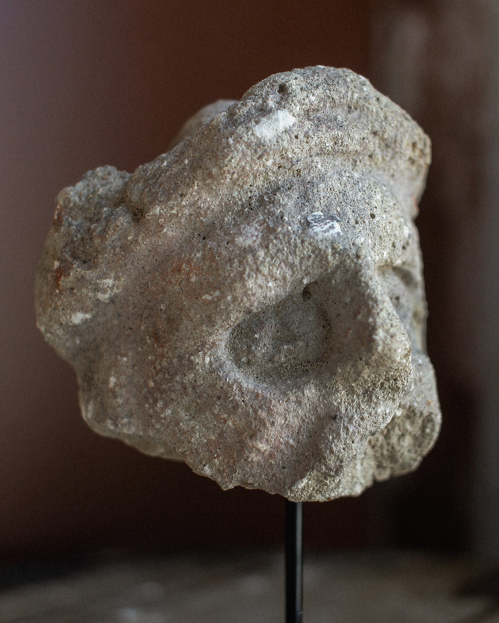 16th Century Weathered Sandstone Head on Stand