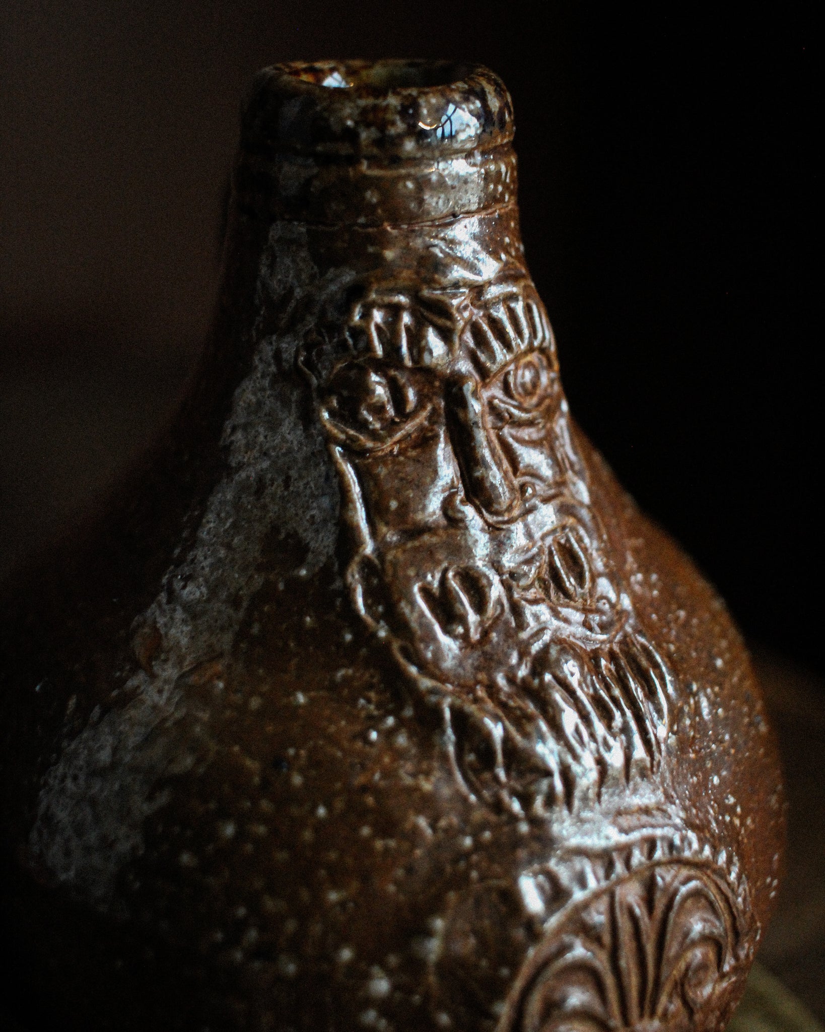 Small Bulbous 17th Century Bellarmine Jug