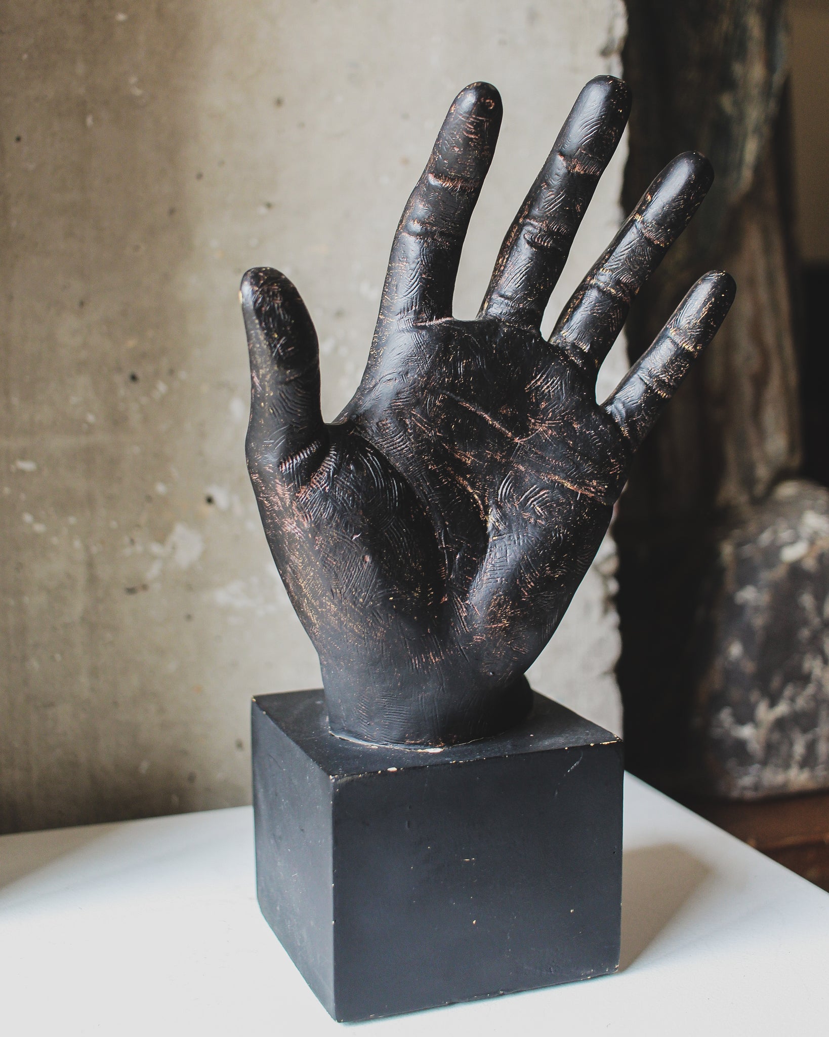 Cast Plaster Hand on Stand