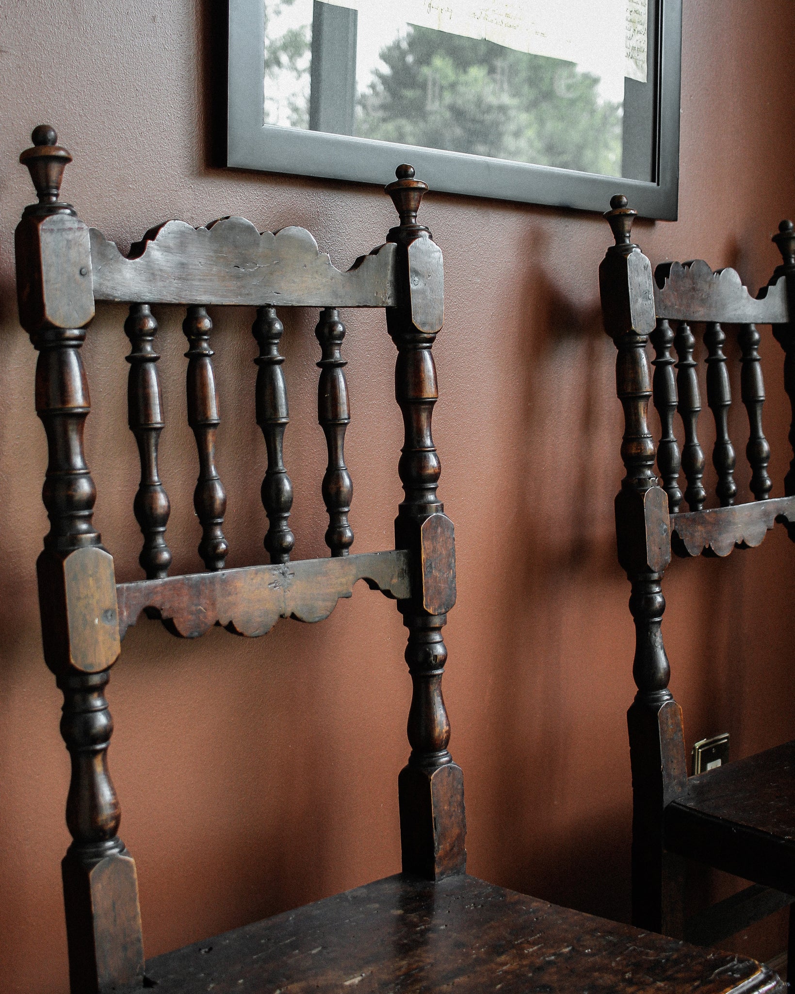 Pair of 17th Century Italian Baroque Walnut Chairs
