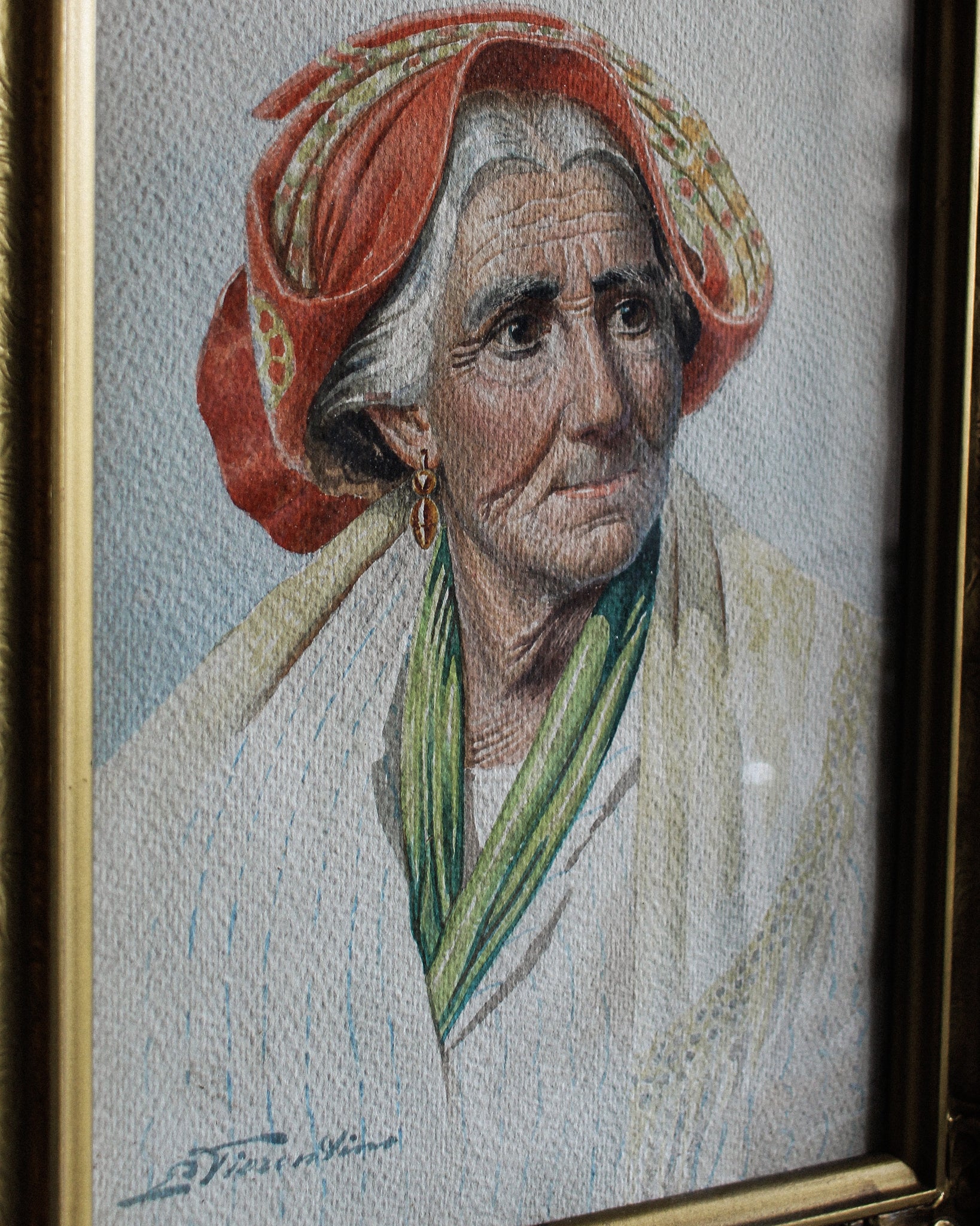 Old Woman of Capri, Antonio Enrico Fiorentino (1894 - 1962), Watercolour on Paper (ON HOLD)