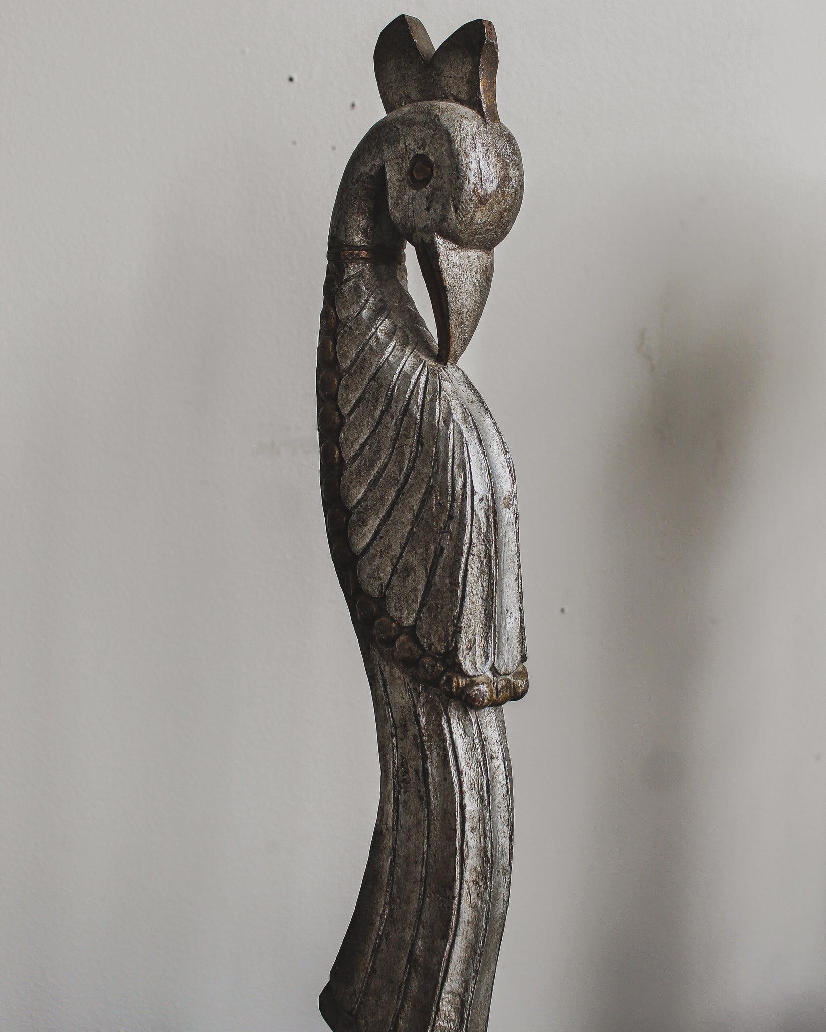 Tall Bird Carving on Stand