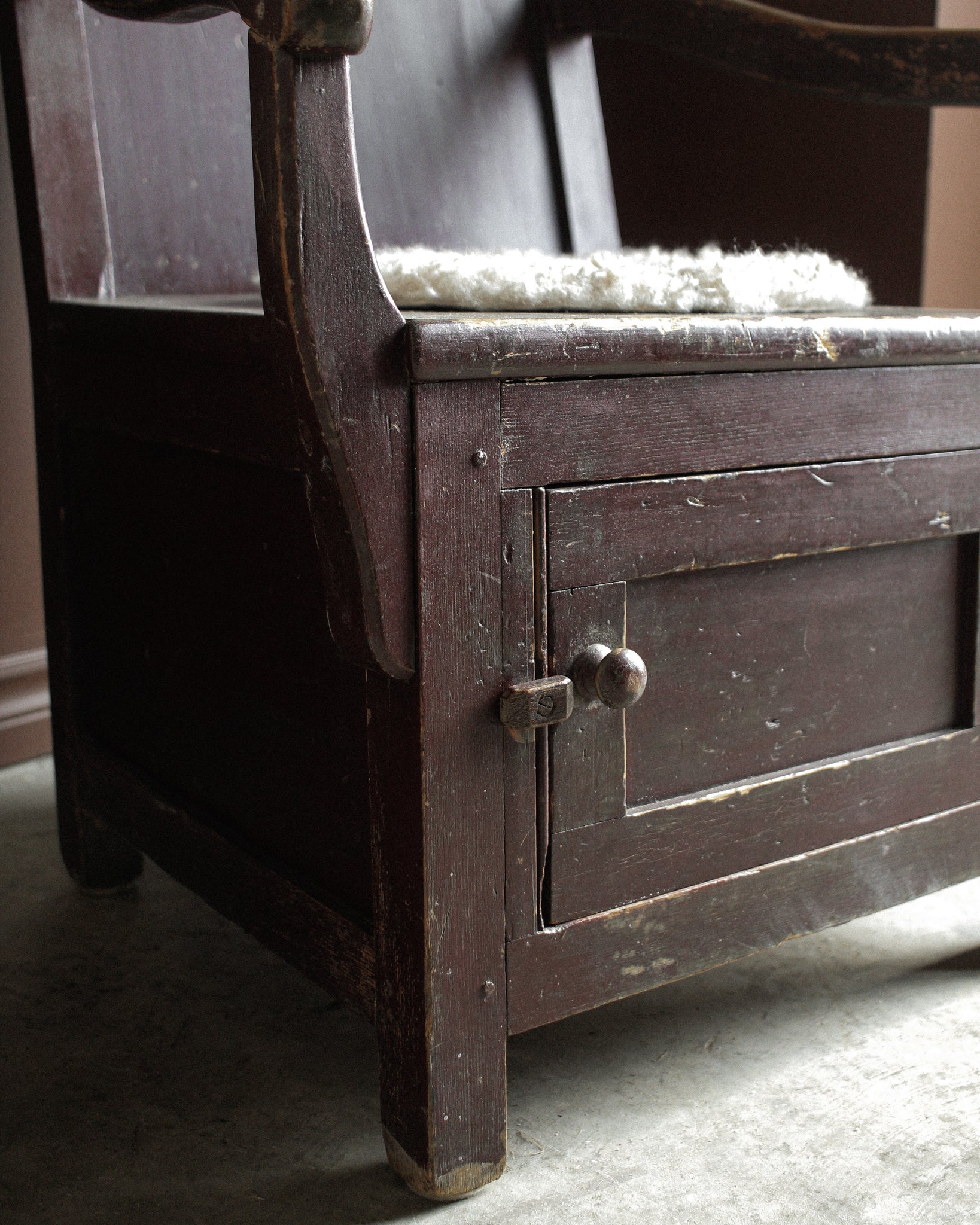 Original Paint Quebec Commode Wainscot Chair