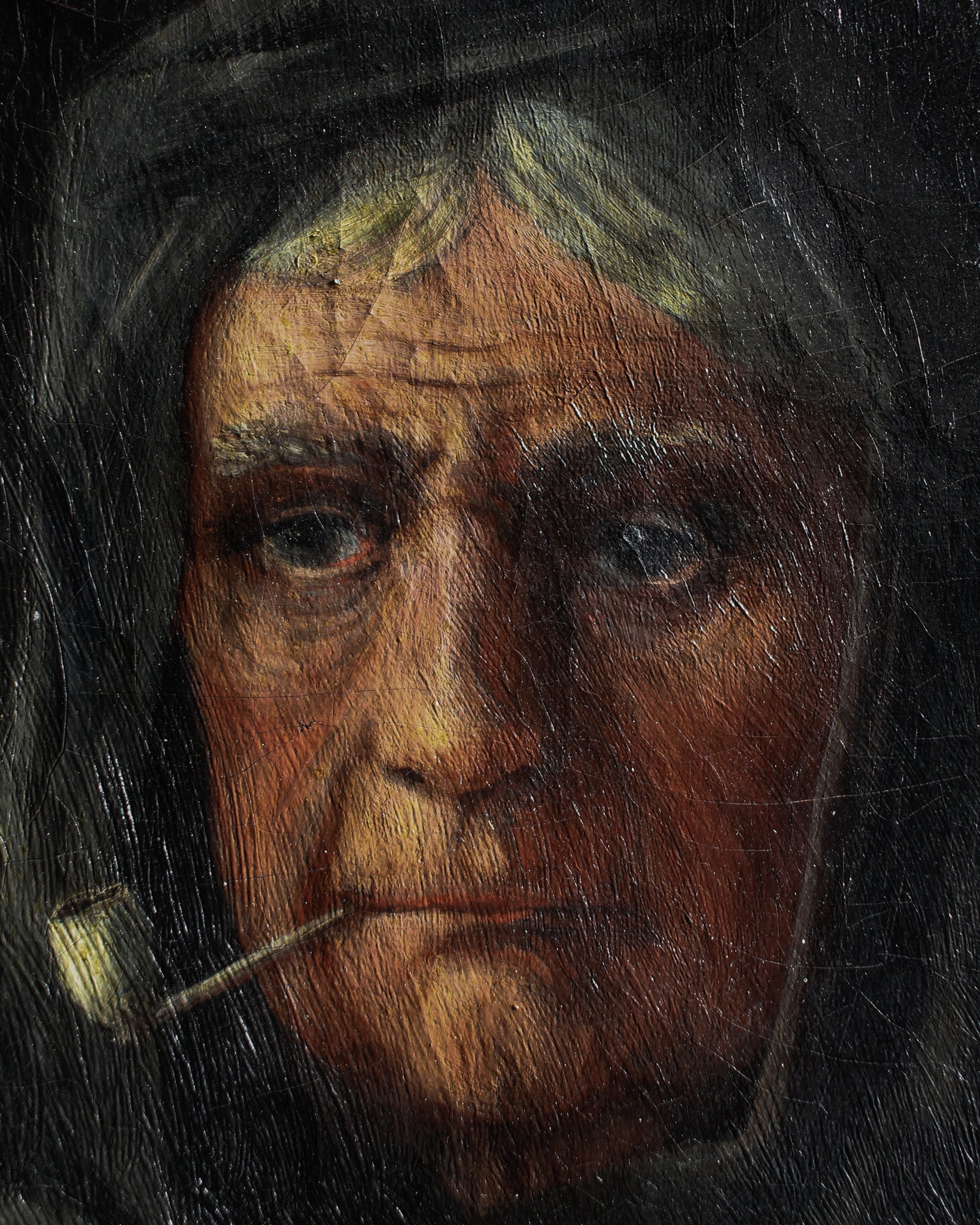 Woman With Pipe, Oil on Canvas