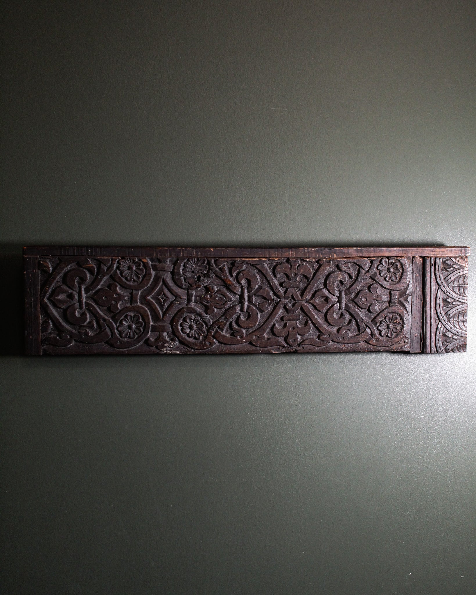 Carved Decorative Oak Panel