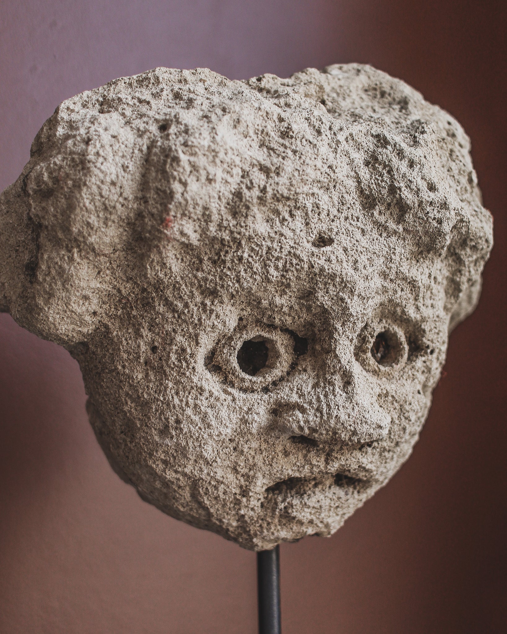 16th Century Carved Stone Cherub Head on Stand