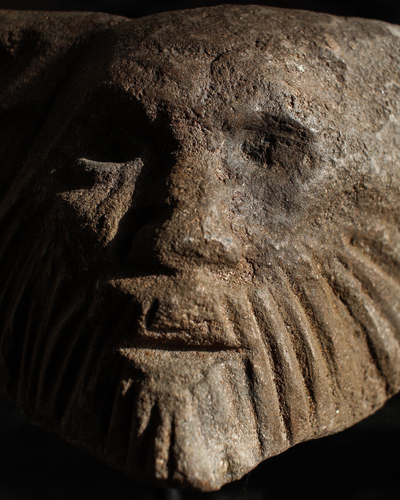 Carved Sandstone Green Man on Stand