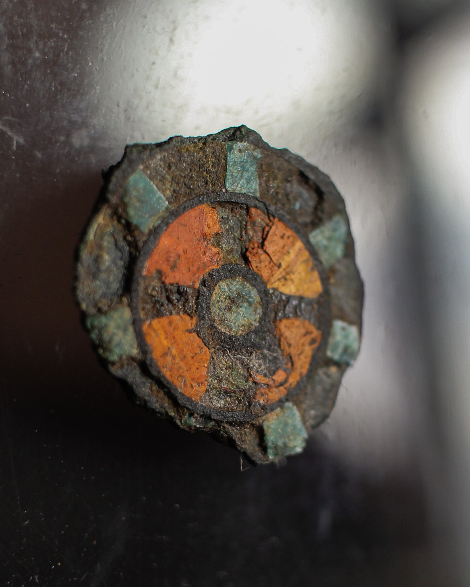 Merovingian Brooch with Enamelled Cross on Display