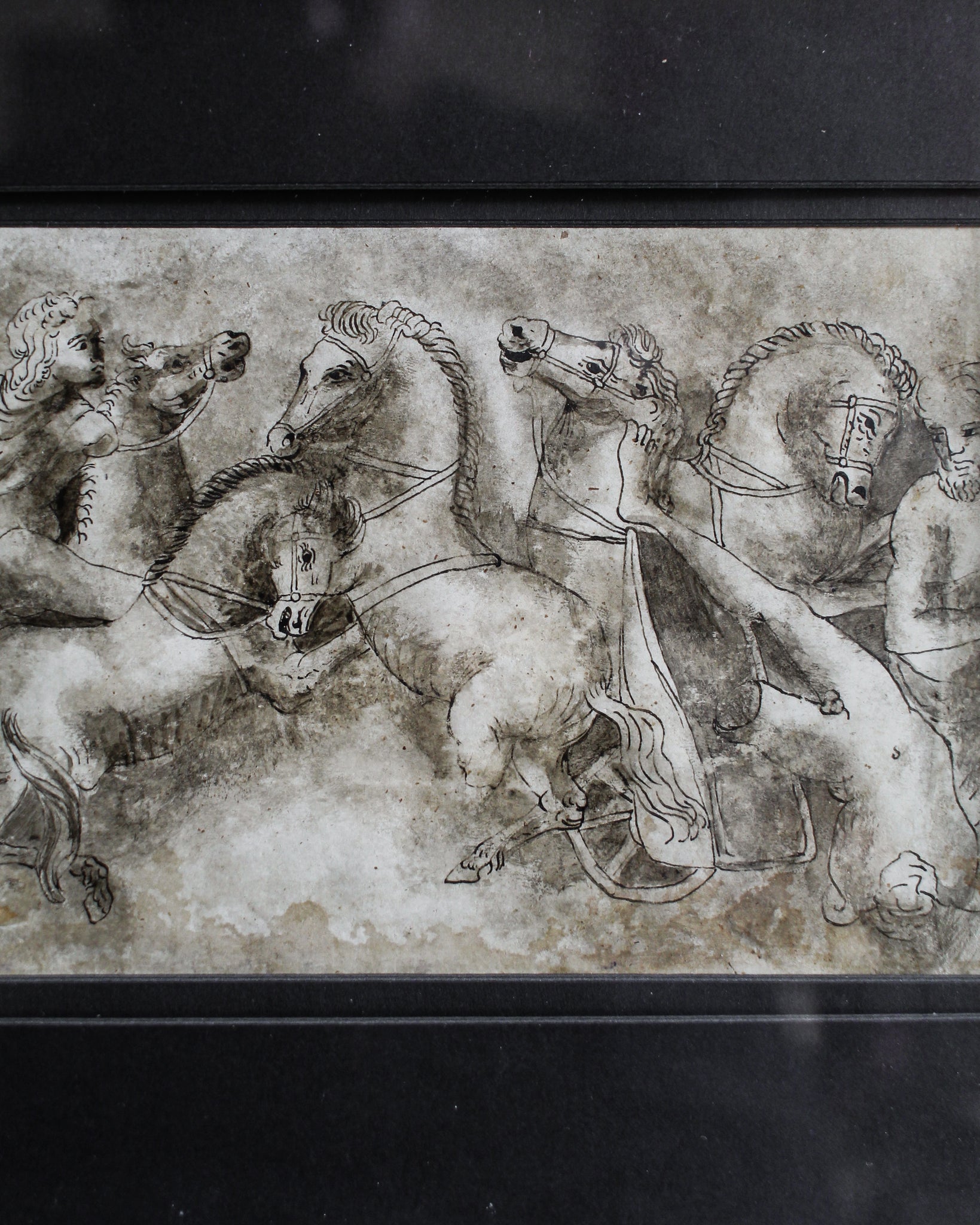 14th Century Sketch of Battle Scene on Venetian Parchment