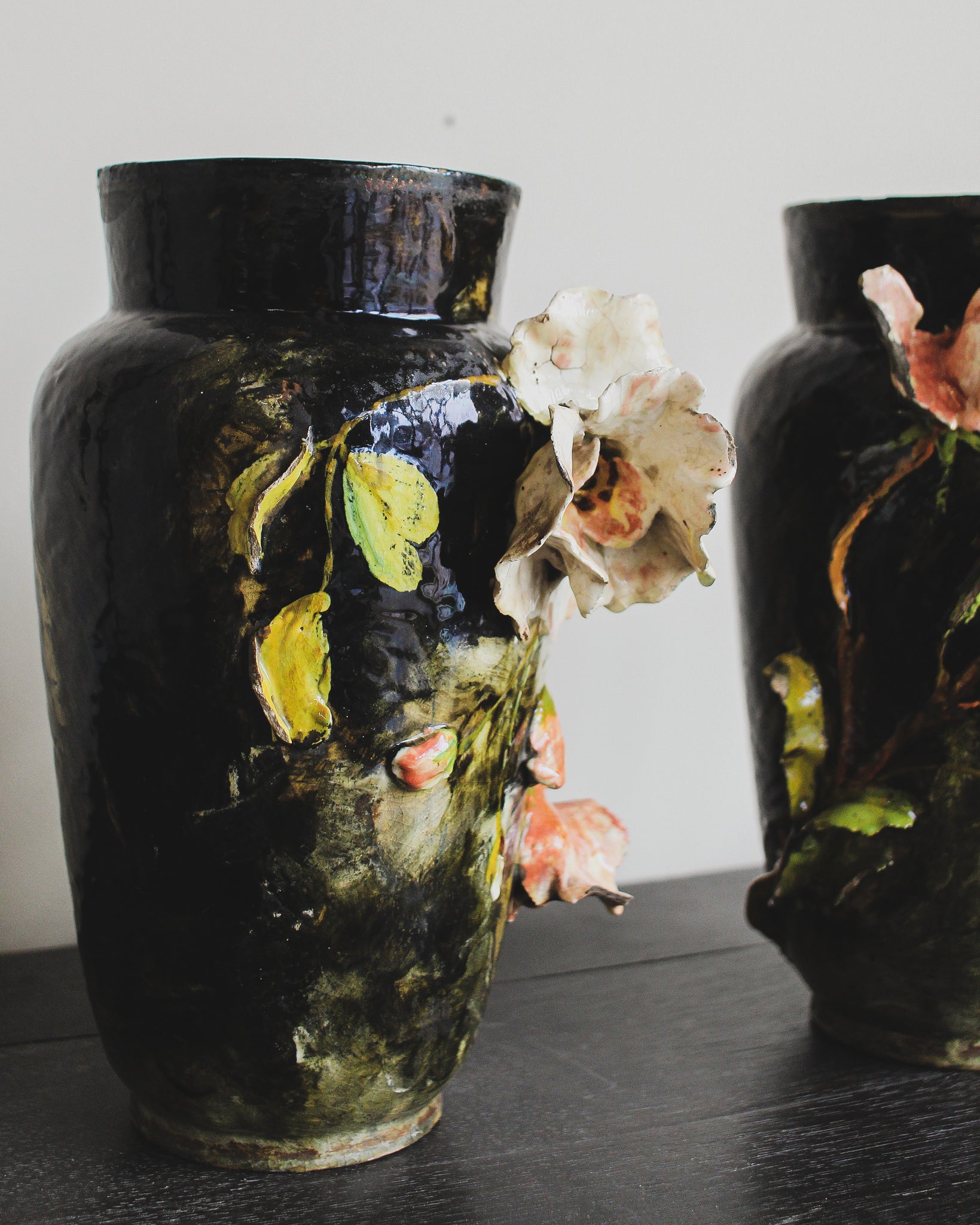 Pair of Aesthetic Movement Floral Vases